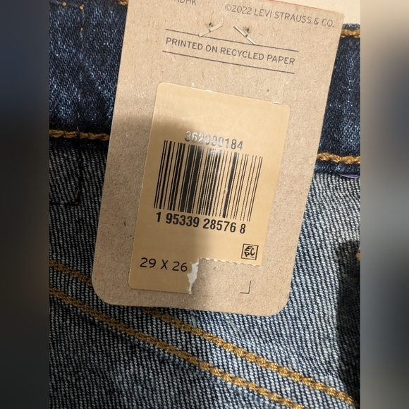 Levi's 501 Blue Ankle Cropped Jeans with Lived-In Look 29X26 - Picture 5 of 8